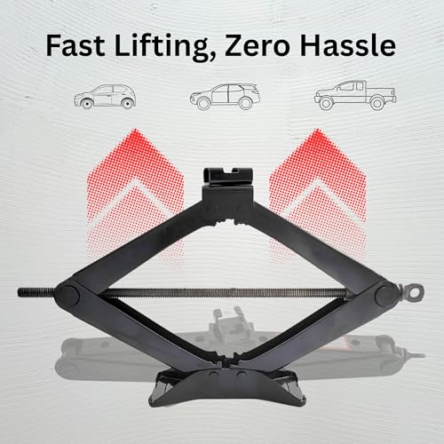 Scissor Car Lift Jack 2 Ton (4409 lbs) for Sedans, MPVs & SUVs, Compact Portable Kit Vehicle Roadside Emergency Tool Tire Change with Ratchet Wrench (2T)