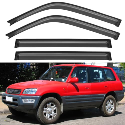 Window Visors Rain Guards for 1996 1997 1998 1999 2000 Toyota RAV4, Out-Channel Window Vent Wind Deflectors Visors Shades for 96 97 98 99 00 Toyota Rav4 - size: 1996-2000 Toyota RAV4