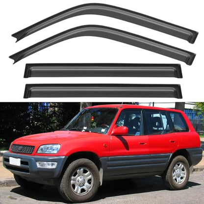 Window Visors Rain Guards for 1996 1997 1998 1999 2000 Toyota RAV4, Out-Channel Window Vent Wind Deflectors Visors Shades for 96 97 98 99 00 Toyota Rav4 - size: 1996-2000 Toyota RAV4
