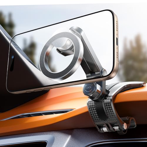 LISEN for iPhone 17 Air for Magsafe 360 Degree Car Phone Holder, Dashboard Holder, Magnetic Holders for Car Dash, Clip Cell Cars Holders for Your Rearview Mirror for iPhone 17 Pro Max 16 15 14 s