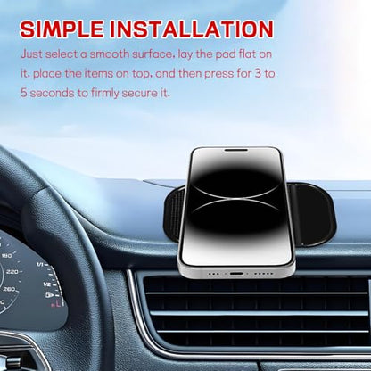 10PCS Car Dashboard Non-Slip Mat, Multifunctional Anti-Slide Sticky Pad for Auto Dashboard, Anti-Slip Dash Pad for Cell Phone, Radar Detector, Keys, Glasses, GPS, Coins (Black Square+Round) - color: Black Square+Round