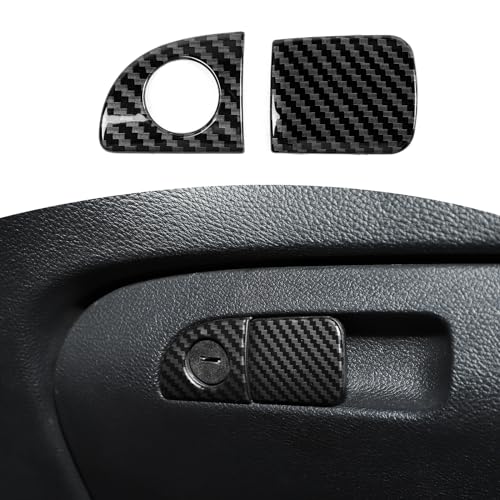 RT-TCZ for Challenger Carbon Fiber Glove Box Latch Handle Trim Cover for Dodge Charger 2010+ for Challenger 2015 + for Chrysler 300C 2011+ ABS Interior Accessories 2pcs - color: Carbon Fiber