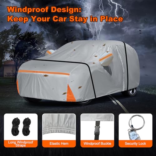 Car Cover for 2009-2026 Audi Q5/SQ5, Waterproof Custom-fit All Weather Sun Rain UV Dust Snow Protection Outdoor Q5 Full Car Cover with Door Zipper and Cotton Lining-Gray - size: Q5 Cover
