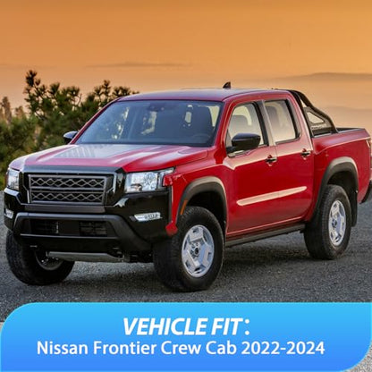 Nilight in-Channel Rain Guards for Frontier Crew Cab 2022-2026, Vent Window Visors, Low Profile Wind Deflectors for Rain & Fresh Air Ventilation, Smoke Tinted, 4PCS - size: Nissan Frontier 2022-2026