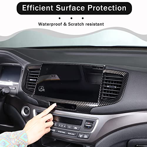 Dashboard Navigation Panel Frame for Honda Pilot 2019-2022/ Ridgeline 2021-2023/ Passport 2019-2023, ABS Material Center Console GPS Screen Panel Frame Trim Accessories (Carbon Fiber Pattern) - color: Carbon Fiber Pattern