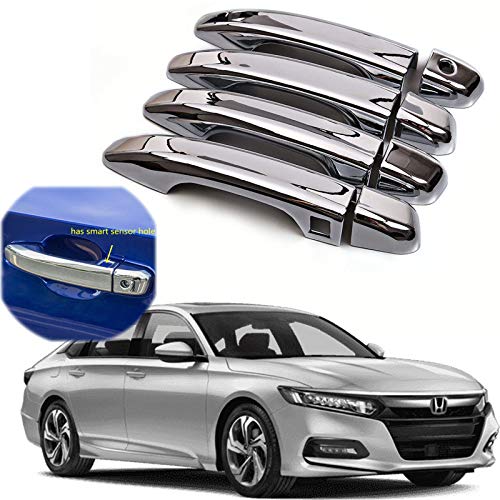 x xotic tech Exterior Door Handle Cover Trim Chrome Stainless Steel, Compatible with Honda Accord Sedan 10th Gen 2018-2022 (with keyless Entry Hole) - color: Chrome