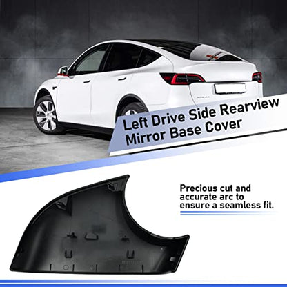 Jaronx Compatible with Tesla Model Y Mirror Lower Cover 2018-2025,Left Drive Side Rearview Mirrors Base Trim Bottom Cover Replacement for Tesla Model Y Accessories(Left) - size: Left Side Black, style: Model Y