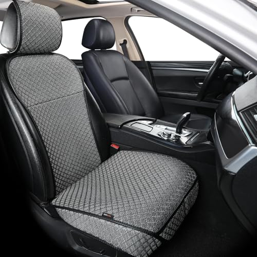 Breathable Car Seat Cover,Luxury Front Seat Cover,Durable and Non Slip,Polyester Silk Material, Universal Car Seat Cushion,Suitable for All Seasons,Airbag Compatible (Gray，1PC) - color: Gray-Front-1pc