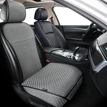 Breathable Car Seat Cover,Luxury Front Seat Cover,Durable and Non Slip,Polyester Silk Material, Universal Car Seat Cushion,Suitable for All Seasons,Airbag Compatible (Gray，1PC) - color: Gray-Front-1pc