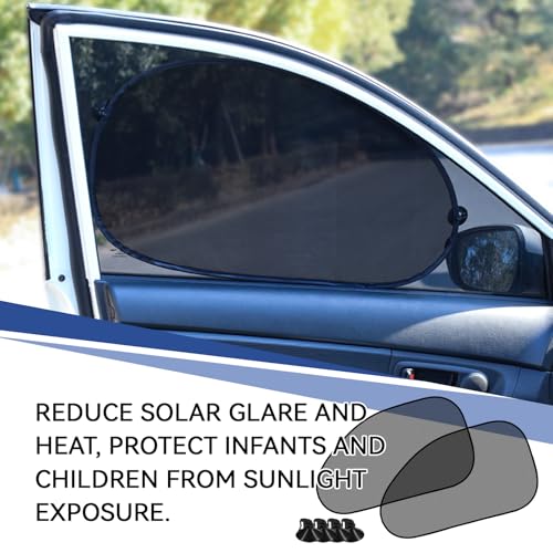 2Pcs Car Window Windshield Sun Visor, Blackout Privacy Cooling Curtain Auto Accessories, Baby Side Window Sunshade, Suitable for Napping, Camping Sun Protection