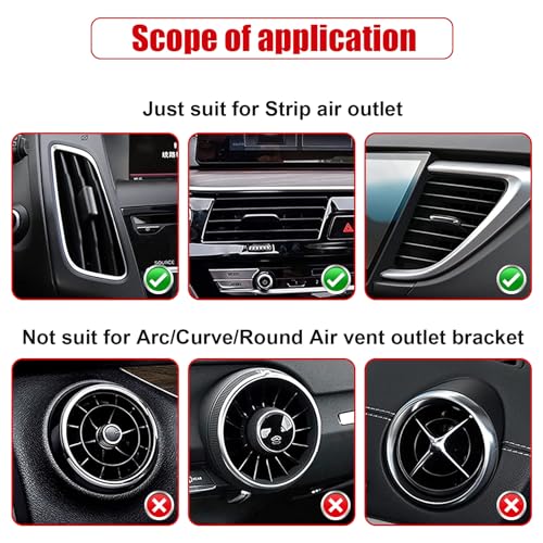 20 Pieces Universal Car Auto Air Conditioner Vent Outlet Trim Strip, Waterproof Flexible Shiny Auto Car Vent Interior Accessories for All Air Vent Outlet (20PCS - Red) - color: 20PCS - Red