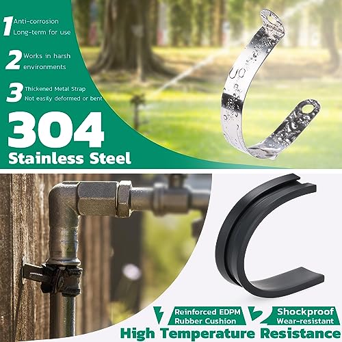OURU 68PCS Cable Clamps Assortment Kit,7 Sizes Stainless Steel Rubber Coated Cushioned Insulated Cable Clamps-Metal Wire Clamps,Pipe Clamps for Tube,Lines - size: 68 PCS - 7 Sizes