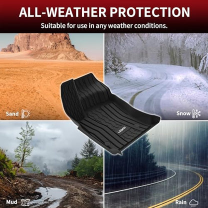 LASFIT Floor Mats Fit for Lincoln Continental 2020 2019 2018 2017, All Weather Floor Liner TPE Custom Fit Car Mats for Lincoln Continental 1st & 2nd Row Rubber Mats, Black,Tasteless - size: 2017-2020|For Lincoln Continental|Floor Mats