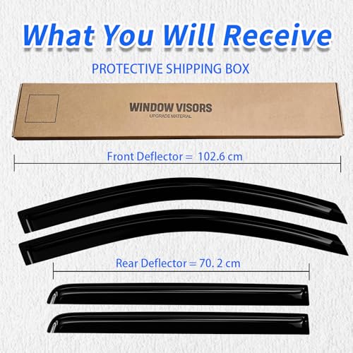 Window Rain Guards Compatible 2012-2016 Honda CR-V 4PC Window Visors Vent Shade Deflector Tape On 12-16 CRV - size: 12-16 Honda CR-V