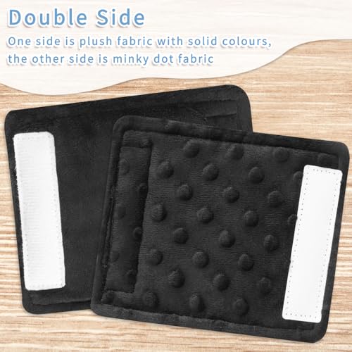 SWESEN Baby Car Seat Belt Covers for Boys and Girls, Carseat Shoulder Padding, Soft Car Seat Neck Cover, Mink Car Seat Straps Shoulder Pads, Solid Colour Stroller Strap Cover for Baby Kids, Black - color: Black