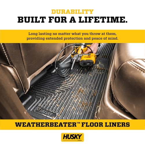 Husky Liners Weatherbeater Floor Mats | Fits 2013-2024 Toyota 4Runner, 2014-2023 Lexus GX460 | 2nd Row, 1-pc Black - 19451 - style: 2013 - 2024 4Runner & GX460 2nd Row