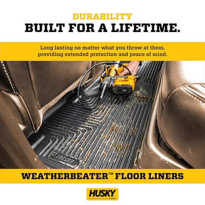 Husky Liners Weatherbeater Floor Mats | Fits 2013-2024 Toyota 4Runner, 2014-2023 Lexus GX460 | 2nd Row, 1-pc Black - 19451 - style: 2013 - 2024 4Runner & GX460 2nd Row