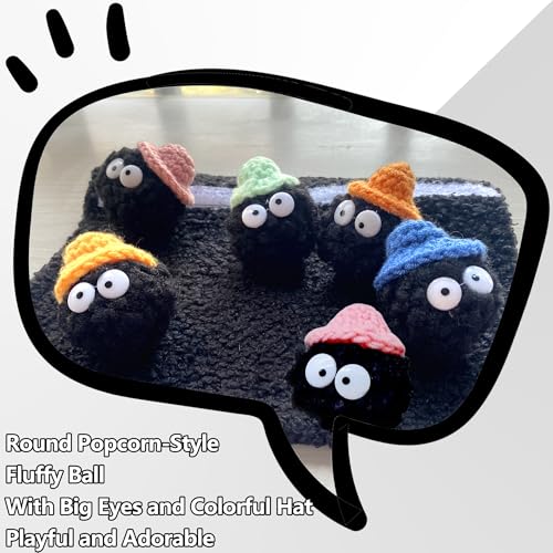 Car Headrest Pillow & Steering Wheel Cover Set with Cute Big-Eyed Black Travel Neck Support Pillow Fur Car Interior Accessory (Safty Belt Cover 2PCS) - color: Black Safty Belt Cover 2pcs