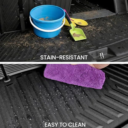 Cargo Mat with Backrest Mats 2-in-1 for 2021-2024 2025 2026 Kia Sorento 6/7 Seats Car Mat Accessories, All Weather TPE Interior Trunk Cargo Liner(Cargo Mat with Backrest Mats) - style: Cargo Mat with Backrest Mats