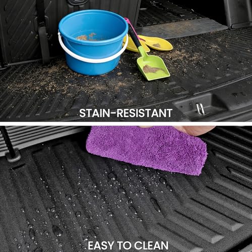 Cargo Mat with Backrest Mats 2-in-1 for 2021-2024 2025 2026 Kia Sorento 6/7 Seats Car Mat Accessories, All Weather TPE Interior Trunk Cargo Liner(Cargo Mat with Backrest Mats) - style: Cargo Mat with Backrest Mats
