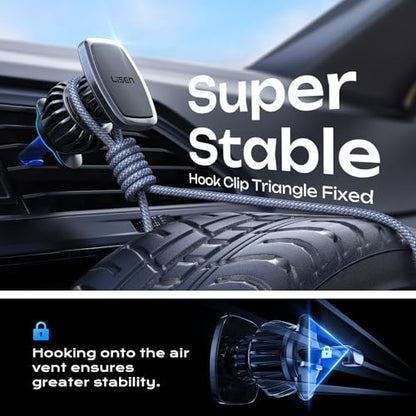 LISEN Magnetic Phone Holder for Car, Car Phone Holder Magnetic with Upgraded Clip & Ultra 6 Strong Magnets, Magnetic Car Phone Mount Magnet for Car Automobile Cradles, Soporte de Telefono para carro - color: Black