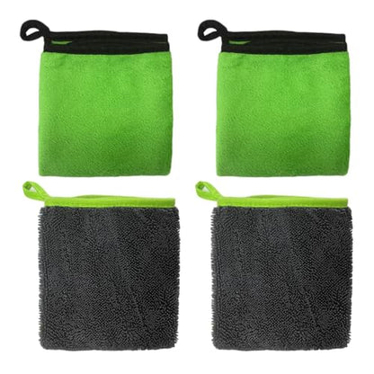 Microfiber Towels for Cars, 16"×12" No-Scratch No-Lint Cleaning Cloth, Highly Absorbent Car Window Drying Towel, Auto Interior & Exterior Detailing Supplies for Cars/Boats/Trucks(4PCS) - size: 4PCS