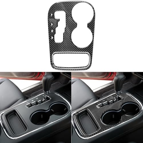 NVCNX Real Premium Carbon Fiber Accessories for Dodge Durango 2011-2013 2012 Car Center Console Gear Shift Panel Cover Interior Trim Kit Sticker Decal 2PCs for 6-cylinders Style A - color: 2011-2013 Center Console Gear Shift Panel Trim - A