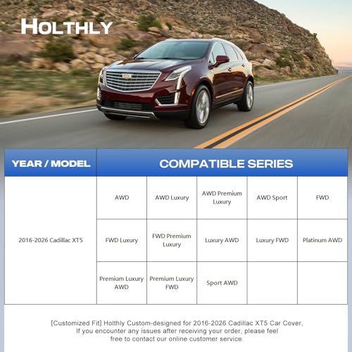 10 Layers SUV Car Cover Custom Fit for Cadillac XT5, SRX (2016-2026), Waterproof All Weather for Automobiles, Outdoor Full Cover Sun Dust Rain Protection with Cotton. Silver - size: Custom Fit for Cadillac XT5/SRX