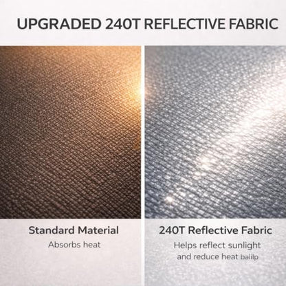 Car Windshield Sun Shade with Mirror Opening, Foldable 240T Reflective Front Windshield Sunshade, 64 x 32 in, for Cars, SUVs, Trucks