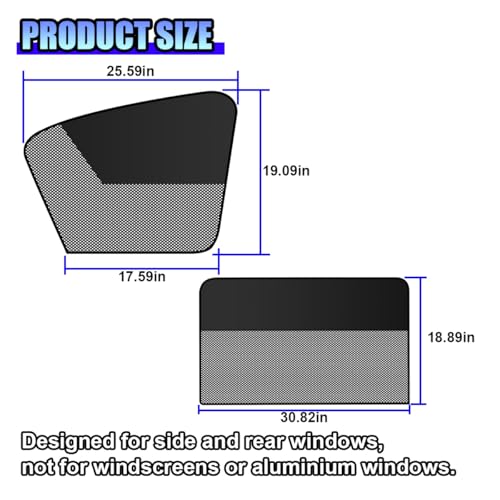 ZIMISI Car Window Shades, Magnetic Side Window Sun Shade Curtain, Half Blackout & Half See-Through UV Protection & Heat Blocking Car Window Screen, Vehicle Sun Shades for Driver Passenger (4PCS) - size: Front and Rear Windows