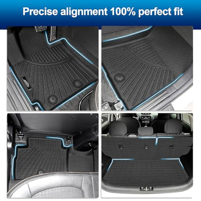 PELEUS Floor Mats for Kia Soul 2014-2019 (Not for Hybrid), Custom Fit All-Weather TPE Floor Liners with Cargo Mat & Backrest Protectors, 6PCS Heavy Duty Full Set Interior Accessories, Black - style: For Kia Soul 2014-2019