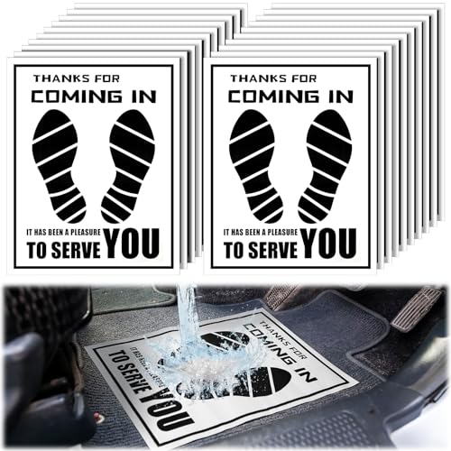 Frienda 500 Pcs Waterproof Paper Car Floor Mats Disposable Floor Pads Covered Plastic Film Automotive Foot Mat for Vehicle Supplies(White,20 x 15 Inch) - color: White, size: 20 X 15 Inch