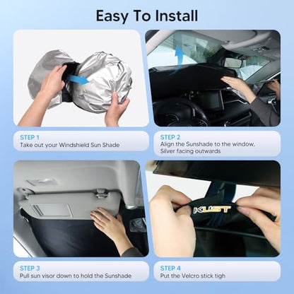 KUST Windshield Sun Shade for Toyota RAV4 2019-2022 2023 2024 2025 2026 Window Accessories Shade Sun Visor Cover Foldable Block UV Rays - size: For Toyota Rav4 2019-2025
