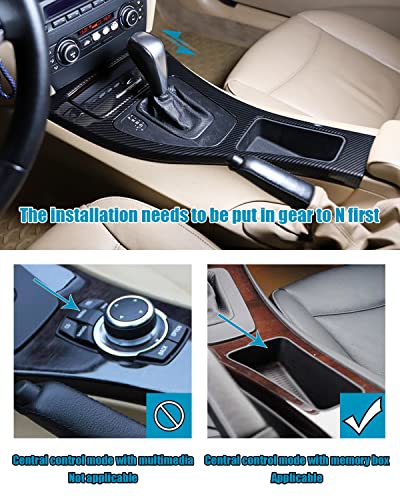 Carbon Fiber Style Center Console Gear Shift Panel Trim – Auto Accessory for BMW 3 Series E90 E92 (2005-2012)