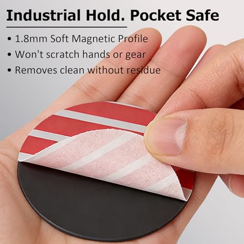 Universal Magnetic EDC Mounting System for Nicotine Pouches-10 Pack Ultra-Thin Soft Neodymium Adhesive Pads & Heavy-Duty Metal Visor Clip for Zyn, Snus, Dip Cans, Garage Remotes, Gym & Car Organizers