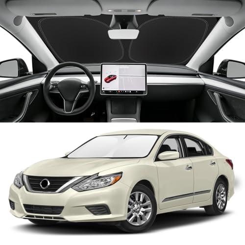 Custom Fit Windshield Sun Shade for Nissan Altima 2007-2018, Blocks UV & Heat, Front Window Sunshade Accessories, Easy Fold & Store Keep Your Car Cooler - size: for 2007-2018 Nissan Altima