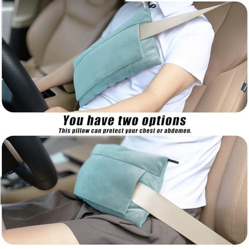 Super Soft Seatbelt Pillow, Seat Belt Pillow for Mastectomy Post-Surgery, Seat Belt Cushion for Heart Surgery Recovery, Hysterectomy Abdominal Incision Recovery Seatbelt (Light Blue, Large) - color: Light Blue