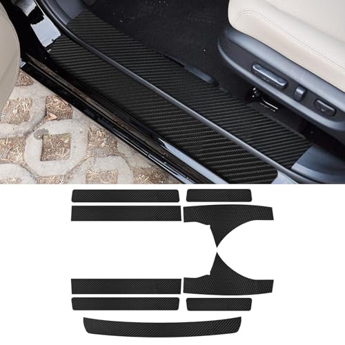 Bilisin 9PCS Car Door Sill Protector Compatible with Honda Accord 9th Gen 2013-2017,Carbon Fiber Leather Auto Trunk Door Sill Entry Guard Scratch Protector Accessories - color: Accord 9th Gen 2013-2017