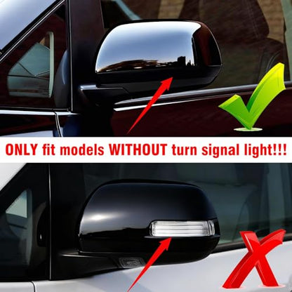 Moonlinks 1Pair Compatible with 2012 2013 2014 2015 2016 2017 2018 2019 2020 Toyota Sienna Mirror Cover Replacement, Black Left Driver Side&Right Passenger Side Door Rearview Side Clip-on Mirror Cap - color: Pair Black