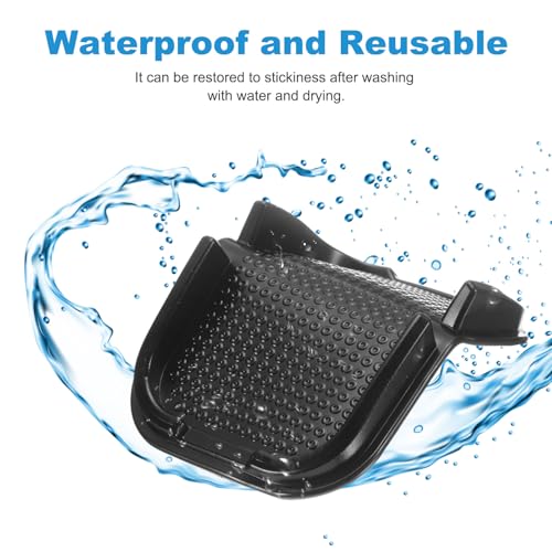 HARFINGTON Car Dashboard Anti-Slip Mat 6" x 4" Universal Sticky Dash Pad Washable Reusable Car Non-Slip Mats for Phone Keys Sunglasses Electronic Devices, Black