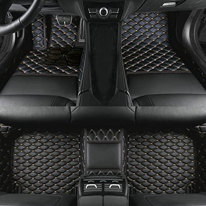 Add Personal Touch to Your Vehicle with IMEISH Customizable Logo Text Car Mats for 99% of vehiclesPads Protection Non-Slip Leather Floor Liners (Black Rice) - color: Black rice