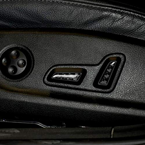 NVCNX Real Carbon Fiber Compatible with Audi B9 A4 S4 2017-2025 / A5 S5 RS5 2018-2025 2019 2020 2021 2022 2023 2024 Car Seat Adjustment Trim Cover Sticker Decal Interior Accessories 4PCs - color: Seat Adjustment Trim