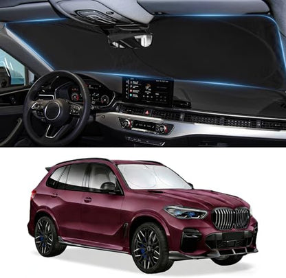 Sunshade for X5 Windshield Sun Shade for BMW X5 2014-2018 Accessories Foldable Front Window Shield Cover Sun Visor Protector Block UV Rays - size: Fit Bmw X5 2014-2018