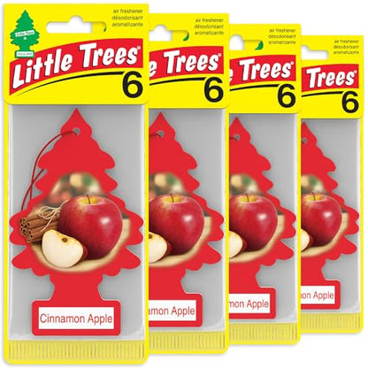LITTLE TREES Car Air Freshener | Hanging Tree Provides Long Lasting Scent for Auto and Home | 24 Air Fresheners |Cinnamon Apple - color: Cinnamon Apple