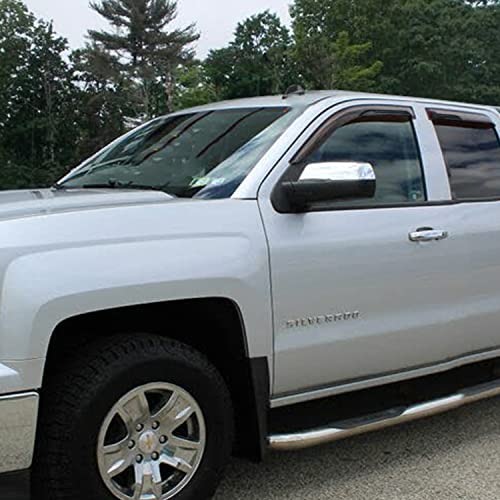 Side Window Visors rain Guards Vent Deflectors for 14-18 Chevrolet Silverado/GMC Sierra 1500 2500HD 3500HD Double/Extended Cab, Rain Guards Sun Shade Out Channel,Dark Smoke 4pcs 94528 - size: Compatible with Silverado/Sierra Extended 2014-18