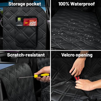 Dog Car Seat Cover For Back Seat Compatible With Tesla Model Y/3 - Pet Travel Hammock For Suv - Pets Backseat Covers For Car Seats -Waterproof Cars Seat Extender Protector Dogs with Headrest Protector - size: Tesla Dog Car Seat - Standard