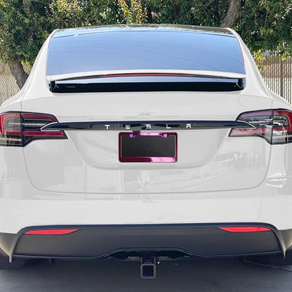 T304 Stainless Steel License Plate Frame – 8K Mirror Polish Finish, Rust-Resistant, Slim Design, Universal Fit, Includes Screw Caps, Washers & Stainless Steel Screws (Purple Pink) - color: Purple Pink