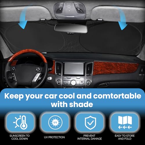 for Cadillac Escalade SRX XT5 XT6 STS DTS XT4 DeVille 2017 2018-2022 2023 2024 Windshield Sun Shade- Car Sunshades for Front Windows Shield Cover Custom Fit Cadillac SRX 2025 Accessories Sun Visor - size: for Cadillac Escalade XT5 XT6 2019-2024