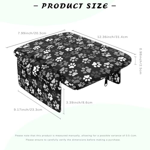 Dog Paw Center Console Armrest Cover for Most Vehicles 300D Polyester Fabric with Side Pockets Interior Accessories Prevent Scratching - color: Dog Paw
