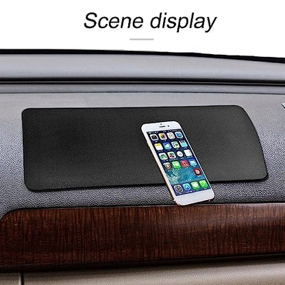 2pack Sticky Upgraded Anti-Slip mat - Non-Slip Rubber, 10.6 X 5.9 Inches - Universal Car Dashboard Sticky Mat for Phone, Sunglasses, Keys - Black/Leather Pattern - 27 * 15cm - color: HF201